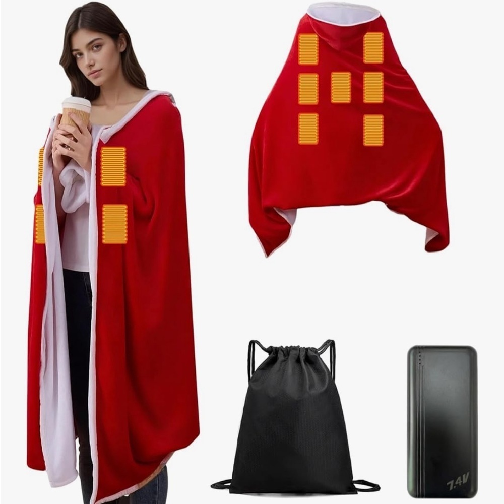 Large Portable Heated Blanket with 20000mAh 7.4V Power Bank 023